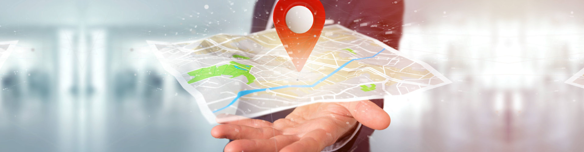 man showing an image of a map